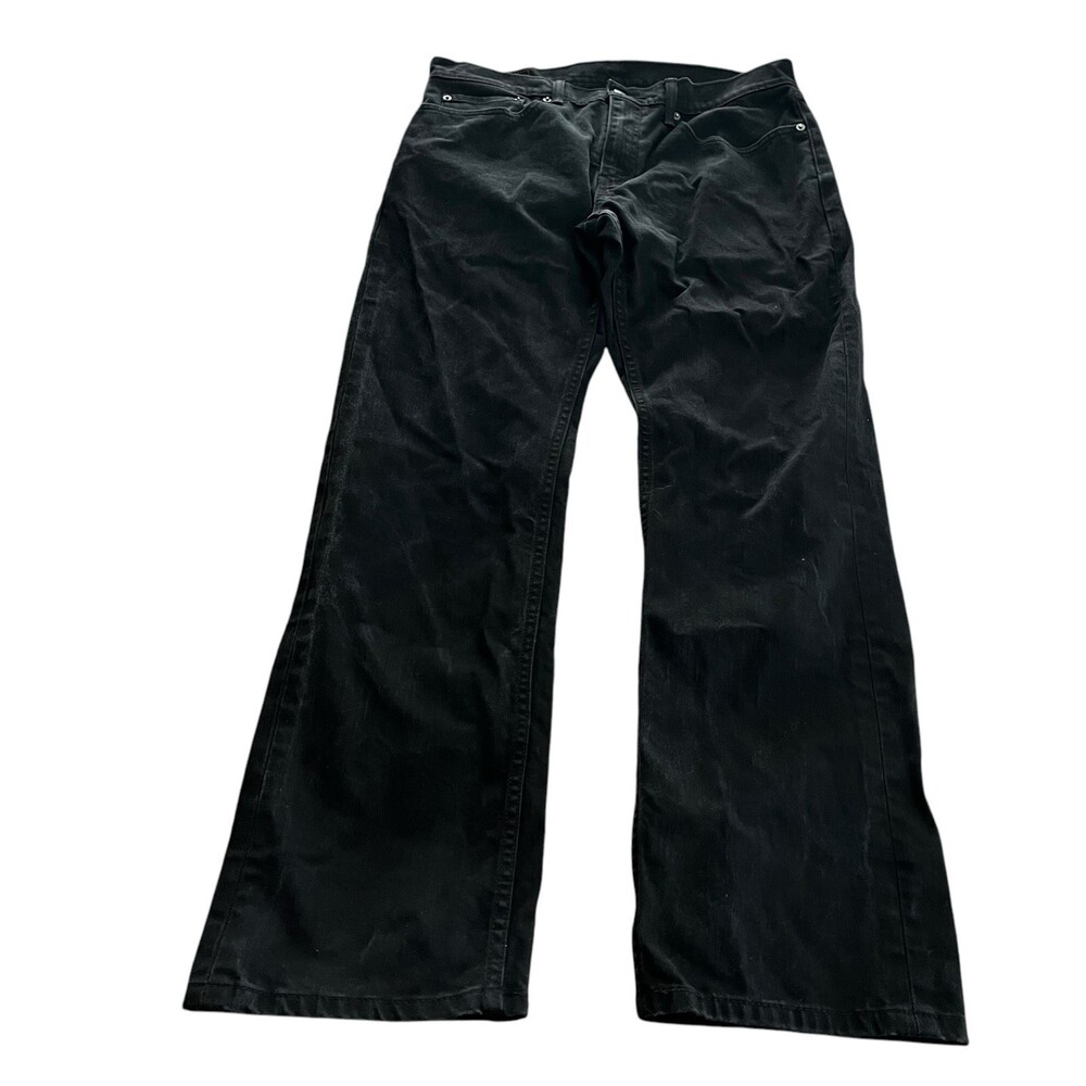 Levis Mens 559 Relaxed Fit 33x32 Straight Jeans Black Denim Stretch Actual 35x32